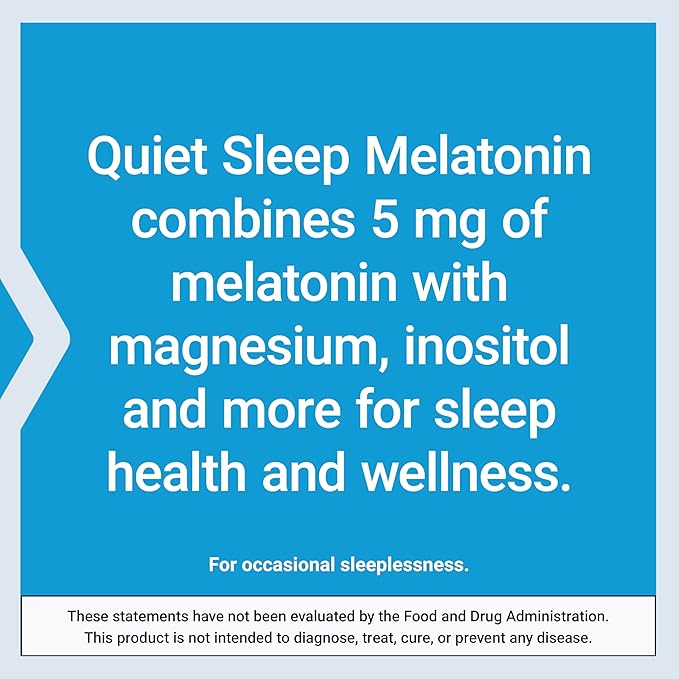 Life Extension Quiet Sleep Melatonin, 5 mg, Powerful Sleep Support, Healthy circadian Rhythms, Cellular Defense, Gluten-Free, Non-GMO, Vegetarian, 60 Capsules
