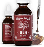 Hodgins Harvest Organic Reishi Mushroom Fruiting Body Extract Tincture - Extra Concentrated Dual Extract Supplement - Supports Heart Health & Wellness - USDA Organic Mushrooms - 2 oz