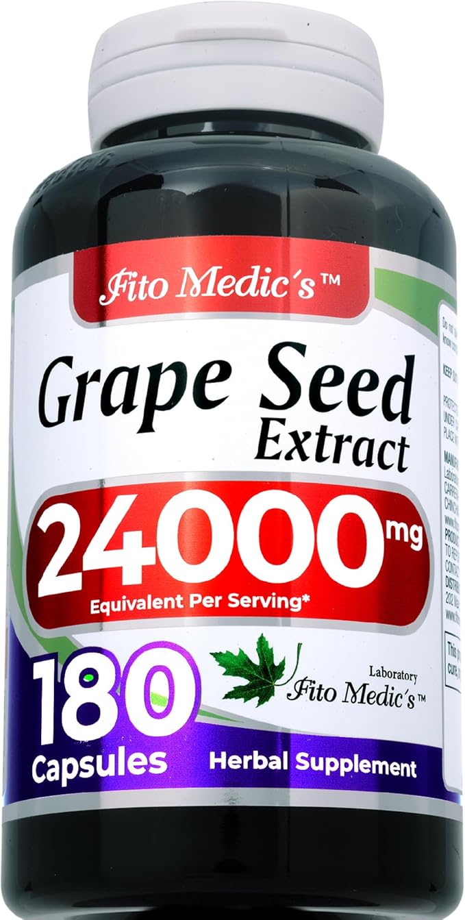 FITO MEDIC'S Lab | Grape Seed Extract | Grape Seed | 180 Capsules |Ultra high Absorption.