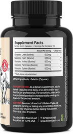 ForestLeaf Beef Organ Supplement - Grass Fed & Pasture Raised - Total Body Wellness & Performance, Organ Complex with 3000mg of Desiccated Beef Liver, Heart, Kidney, Pancreas, Spleen (180 Capsules)