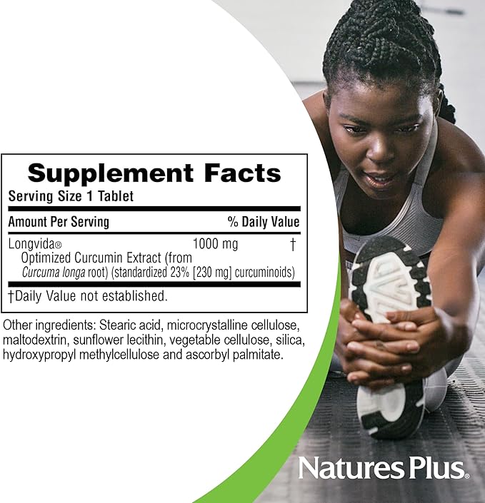 NaturesPlus PRO Longvida Curcumin 1000 mg - 30 Tablets - Promotes Healthy Free Radical Protection - Non-GMO, Vegan & Gluten Free - 30 Servings