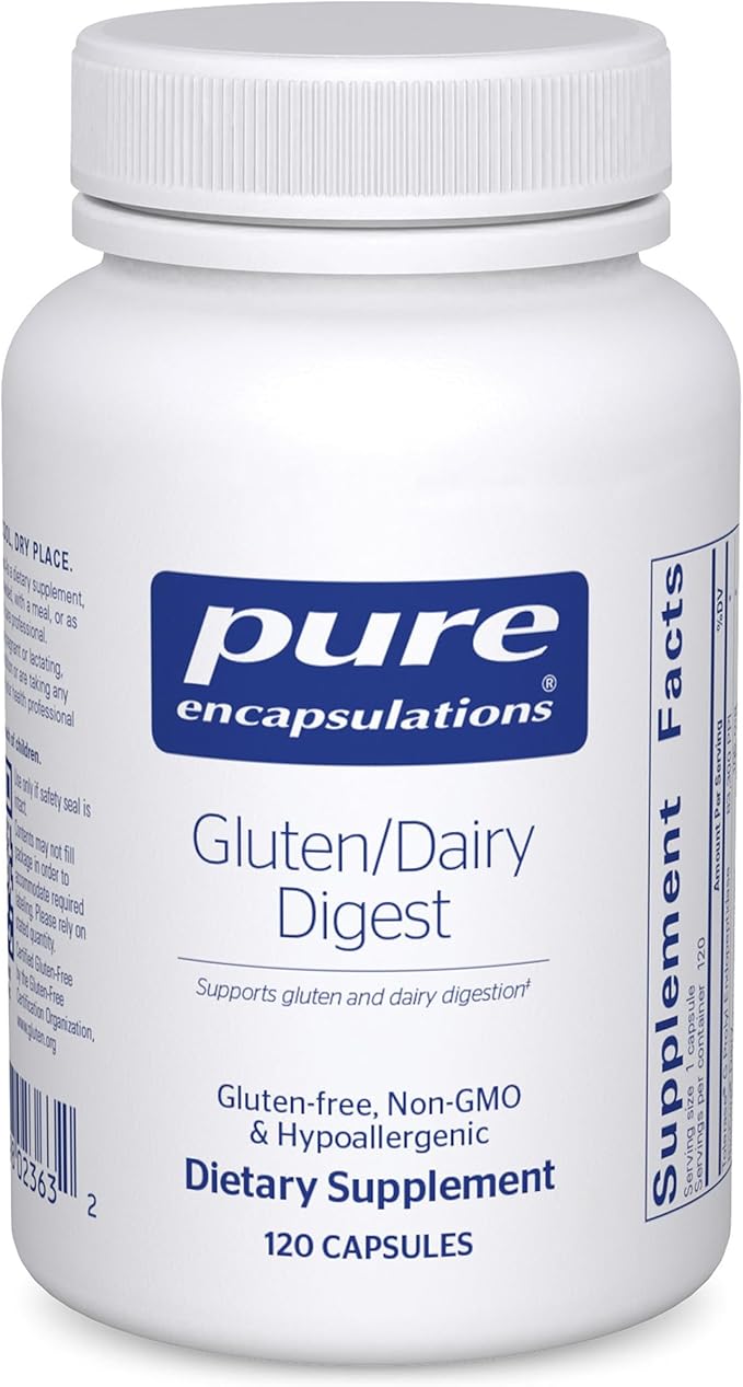 Pure Encapsulations Gluten/Dairy Digest | Unique Mix of Enzymes to Support Healthy Gluten and Dairy Digestion* | 120 Capsules