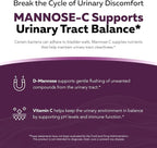 Mannose-C - Organic D-Mannose + Whole Food Vitamin C, Natural UTI Support Supplement to Flush & Cleanse Urinary Tract, Certified Organic Urinary Health for Women, Vegan, Non-GMO (180 Count)