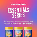 Oceanblue Essentials Brain Fuel Burpless Fish Oil High Potency Omega 3 DHA Supplement for Brain and Eye Support 1000 mg Tasty Orange Flavor 60 Count Softgels 1 Month Supply