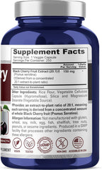 NusaPure Black Cherry Extract 150mg 250 Veg Capsules Max Potency, Non-GMO, Bioperine