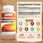 Best Naturals D-Mannose 1500 mg Per Serving 120 Capsules (Pack of 2)