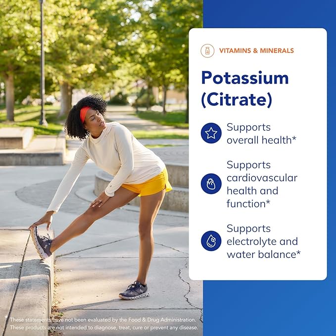 Pure Encapsulations Potassium (Citrate) - Essential Electrolyte Supplement to Support Nerve & Muscle Function, Adrenals, Hormones, Heart Health & Energy* - Potassium Citrate Capsule - 180 Capsules