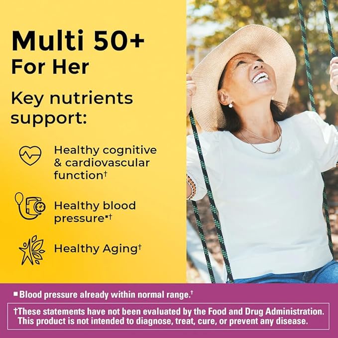 Nature Made Multi for Her 50+ Vitamin & Mineral Tabs, 90 ct (Pack of 2) (Packaging May Vary)