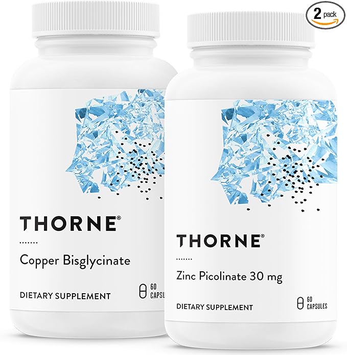 THORNE - Trace Minerals Bundle - Zinc Picolinate and Copper Bisglycinate - Essentials for Wellness - 60 Servings