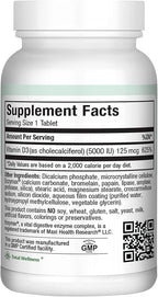 Vitamin D3 5000 IU (125 mcg) - High Dose Vitamin D 5000 IU for Healthy Bones, Teeth, Immune Support - Kosher Non GMO - High Potency Vit D3 - Pure Vitamin D Supplements for Women and Men - 90 Tablets