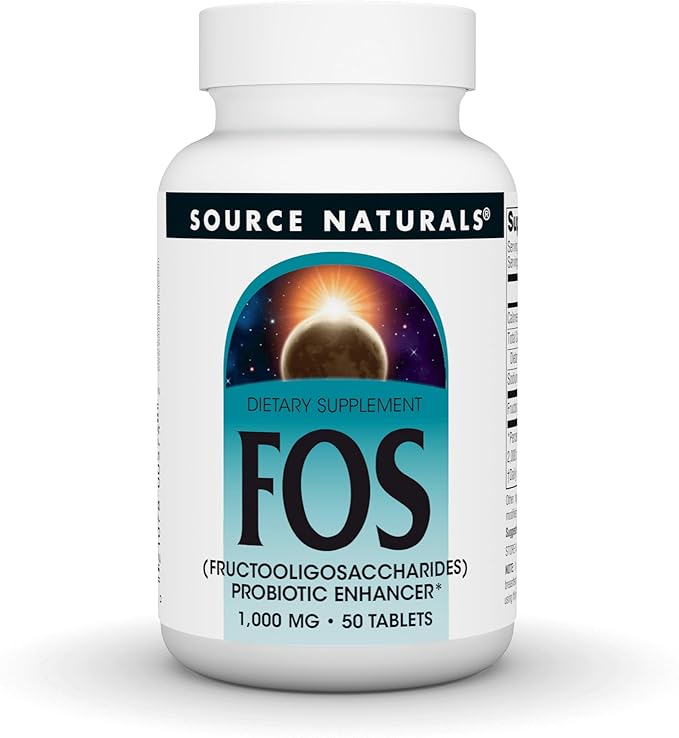 Source Naturals FOS 1000 mg Fructooligosaccharides Probiotic Enhancer - 50 Tablets