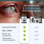 Lutein 20mg with Zeaxanthin 4mg – Eye Health Supplement for Vision Clarity, Blue Light Filtering & Macular Health – Antioxidant Formula for Daily Retinal Wellness – 100 Softgels