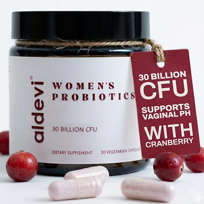 Women’s Probiotics 30 Billion CFU with Cranberry, Made in USA – Daily Support for Vaginal pH, Urinary & Digestive Health – Vegan, 30 Capsules