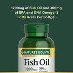 Nature's Bounty Fish Oil Omega 3 Supplements - Supports Heart Health, 1200 Mg Fish Oil, Omega-3, 200 Softgels (Pack of 1)