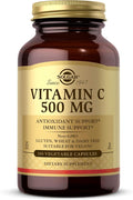 Solgar Vitamin C 500 mg, 100 Vegetable Capsules - Antioxidant & Immune Support - Overall Health - Supports Healthy Skin & Joints - Non GMO, Vegan, Gluten Free, Kosher - 100 Servings