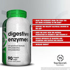 Top Secret Nutrition Digestive Enzymes | Full Spectrum Prebiotics & Probiotics | 10 Enzymes | for Gut Health, Bloating & Nutrient Absorption | 90 Capsules