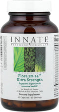 Innate Response Formulas Flora 20-14 Ultra Strength - Probiotic Supplement with 20 Billion CFU - 14 Probiotic Strains - Vegetarian and Non-GMO - Made Without 9 Food Allergens - 60 Capsules