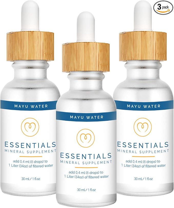MAYU, Trace Mineral Drops (3 btls.), Promotes Hydration, Taste & Daily Energy, 70+ Balanced Trace Minerals, Tested for Heavy Metals, No Additives, Purest Sources, w/Magnesium, Potassium, Chloride