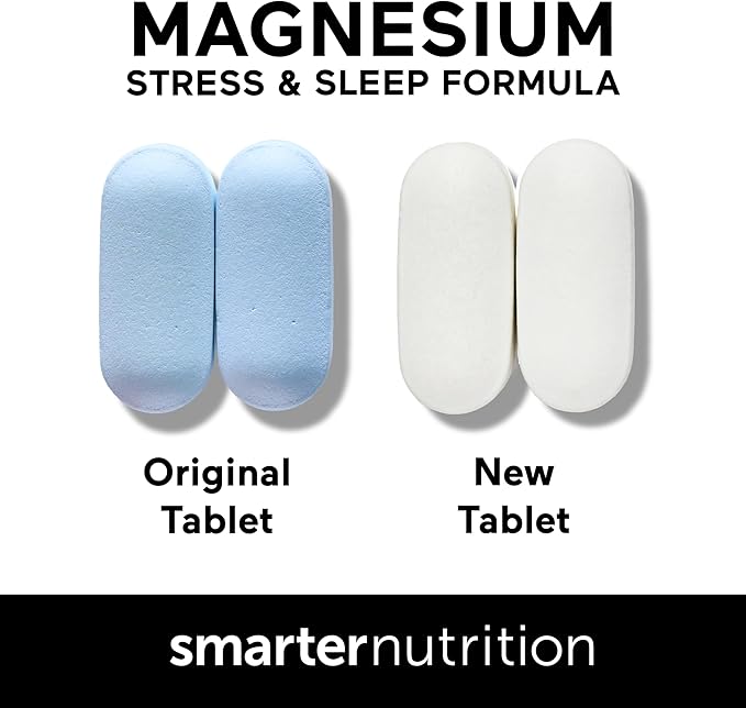 Smarter Nutrition Magnesium Complex - Chelated Magnesium Glycinate with Citrate, Malate and L-Theanine for Sleep, Muscle Relaxation and Stress Support - Non-GMO - 360 Tablets[180DaySupply]
