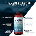 Living Silica ORGONO Collagen Booster | Vegan Mineral-Based Silica Supplement | Supports Healthy Collagen & Elastin Production for Joint & Bone Support, Glowing Skin, Strong Hair & Nails | 16.9 Fl Oz