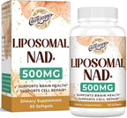 Liposomal NAD+ 500 MG Supplement, True NAD Plus Supplement, Superior Absorption, Boost NAD+ More Efficient Than Nicotinamide Riboside for Cellular Energy, Healthy Aging, 60 Serving