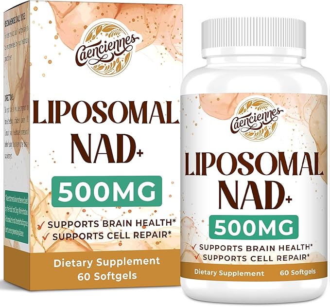 Liposomal NAD+ 500 MG Supplement, True NAD Plus Supplement, Superior Absorption, Boost NAD+ More Efficient Than Nicotinamide Riboside for Cellular Energy, Healthy Aging, 60 Serving