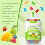 softbear Glucosamine Chondroitin Gummies for Adults, Sugar Free Chondroitin & Glucosamine Nutritional Supplements for Joint Support, Mixed Fruit Flavor, 60 Count