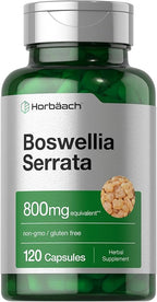 Horbäach Boswellia Serrata Extract Capsules | 120 Count | Herbal Supplement | Non GMO, Gluten Free
