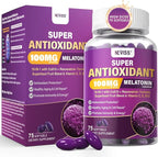Melatonin 100mg for Antioxidant & Cognitive Health, Ultra High Dose Melatonin with CoQ10, Turmeric, Trans-Resveratrol, Vitamin B12 C E for Brain Anti-Aging, Cellular Repair and Energy, 75 Softgels