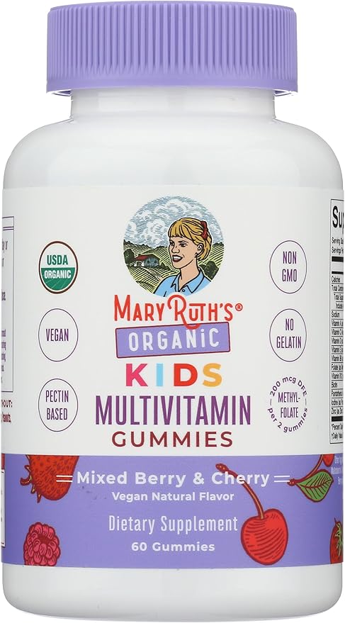 MARYRUTH'S Kids Vitamins | Multi | 1 Month Supply | Multivitamin Gummies for Ages 4+ | Multivitamin for Kids | Vegan | Only 2 Gummies a Day | 60 Count