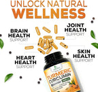 Turmeric Curcumin Supplement - 2400mg Organic Turmeric Per Serving - 95% Curcuminoids & BioPerine Black Pepper Extract for Best Absorption - Natural Vegan Joint Support, Bottled in USA - 240 Capsules