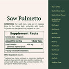 Nature's Bounty Saw Palmetto, Herbal Health Supplement, Prostate and Urinary Health, 450 mg, 100 Capsules