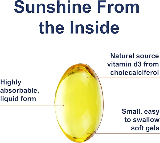 Carlson - Vitamin D3, 2000 IU (50 mcg), Bone & Immune Health, Vitamin D Supplements, Cholecalciferol Supplement, Gluten Free Vitamin D Capsules, 360 Softgels