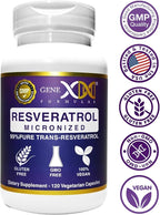 Genex Formulas Trans Resveratrol 1000mg Serving 99% Pure Micronized Pharmaceutical Grade Trans-Resveratrol + Bioperine Extract mad in a GMP & NSF Certified Facility (4X 250mg Cpasules 120ct)