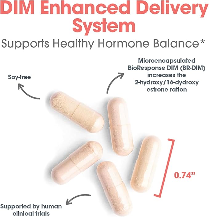 Allergy Research Group DIM Enhanced Delivery System - DIM Supplement for Women, Estrogen Supplement for Women and Men, Diindolylmethane for Hormone Balance, Menopause Support - 120 Vegetarian Capsules