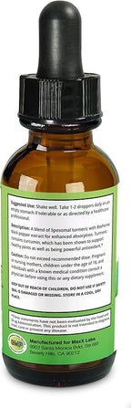 Turmeric Liquid Supplements - Turmeric Curcumin with Black Pepper Extract - Highest Potency 800mg - Antioxidant - Tumeric Supplements w/Bioperine - Non-GMO - 2 Fl Oz