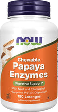 Now Foods - Chewable Papaya Enzymes, 180 Lozenges