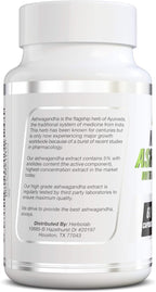 herbolab Ashwagandha KSM 66 15:1 with Black Pepper Extract (Higher Absorption) Max Potency Full Spectrum 5+% Withanolides