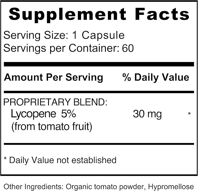 Jiva Botanicals - Lycopene Supplements for Men 30mg - Prostate Health Supplements for Men with Tomato Extract - Prostate, Skin & Antioxidant Lycopene Supplement USA Made, Non GMO, Vegan, 60 Capsules
