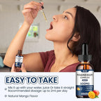 Magnesium Glycinate Liquid Drops 500mg - Triple Magnesium Complex Supplement with Citrate, Malate, Ashwagandha, L-Theanine, Vitamin B6 for Sleep, Mood, Stress Relief, Muscle, Mango Flavor 2 Fl Oz