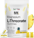 Magnesium L-Threonate Gummies for Adults & Kids 2000mg – Brain Supplements for Memory and Focus - 180 Count (Pack of 1)