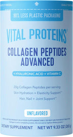 Vital Proteins Collagen Peptides Powder Advanced with Hyaluronic Acid & Vitamin C, Collagen Supplements, Unflavored, 12 Servings