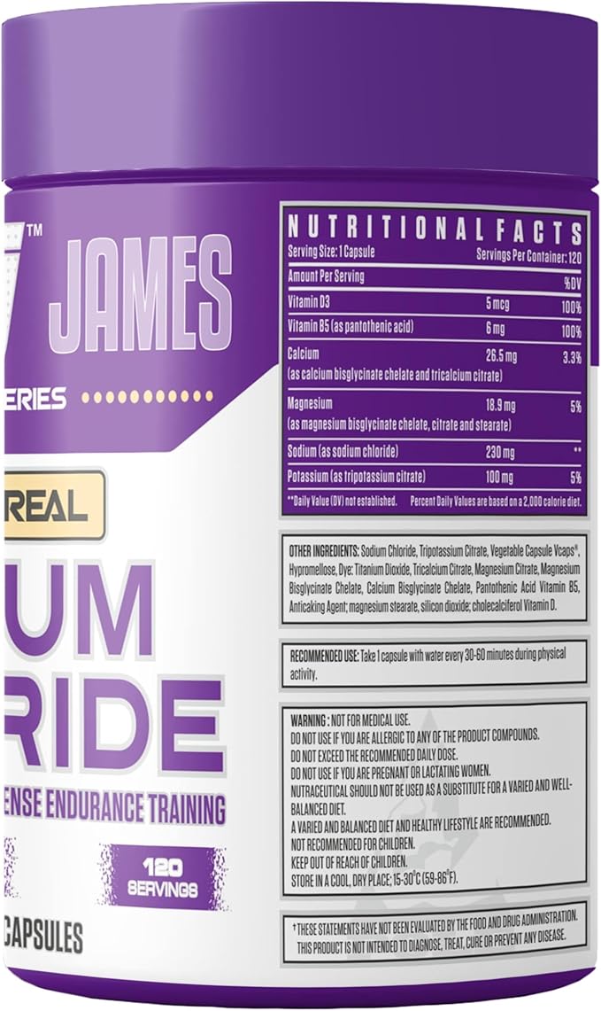 Dennis James Signature Series Sodium Chloride – 1000mg | 120 Capsules | Electrolyte Support, Hydration Balance & Muscle Function | Non-GMO | 120 Servings