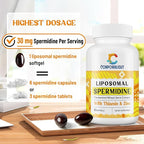 30mg Spermidine Supplement for Men & Women, High Absorption, More Potent Than Spermidine 3HCL - for Cellular Renewal, Longevity & Cognitive, Fermented Wheat Germ Extract, Pure & Natural, 60 Softgels