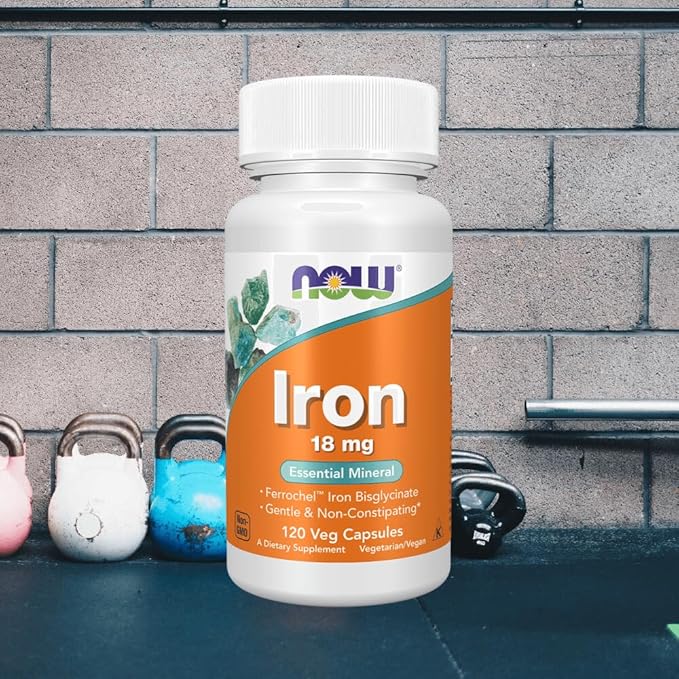 NowFoods Iron 18 mg Essential Mineral 120 Veg Capsules
