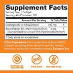 Doctor's Best High Absorption CoQ10 with BioPerine Supplement - Coenzyme Q10 Softgels for Heart Health & Antioxidant Support, Naturally Fermented CoQ10 100mg for Women & Men, Non GMO - 120 Softgels