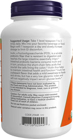 NOW Foods Supplements, Inulin Prebiotic Pure Powder, Certified Organic, Non-GMO Project Verified, Intestinal Support*, 8-Ounce (Pack of 2)