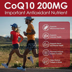 NATURE TARGET CoQ10-200mg-Softgels + PQQ with Organic-Olive-Oil - High Absorption-Coenzyme-Q10 - Antioxidant-for-Heart-Health and Immune Support, Energy Production, 120 Servings