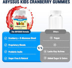 ABYSSUS Cranberry Gummies for Kids, D-Mannose with Cranberry Supplement, Elderberry & Vitamin C & Zinc, Urinary Tract Health & Immune Support, 60 Count