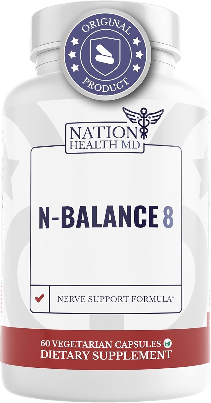 N-Balance 8 - Nerve Support Formula - Nerve Support Supplement with Alpha Lipoic Acid, Benfotiamine and ALA - Nerve Health Supplements for Men & Women, 120 Capsules